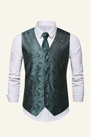 Gilet de costume pour homme à poitrine unique Slim Fit Print